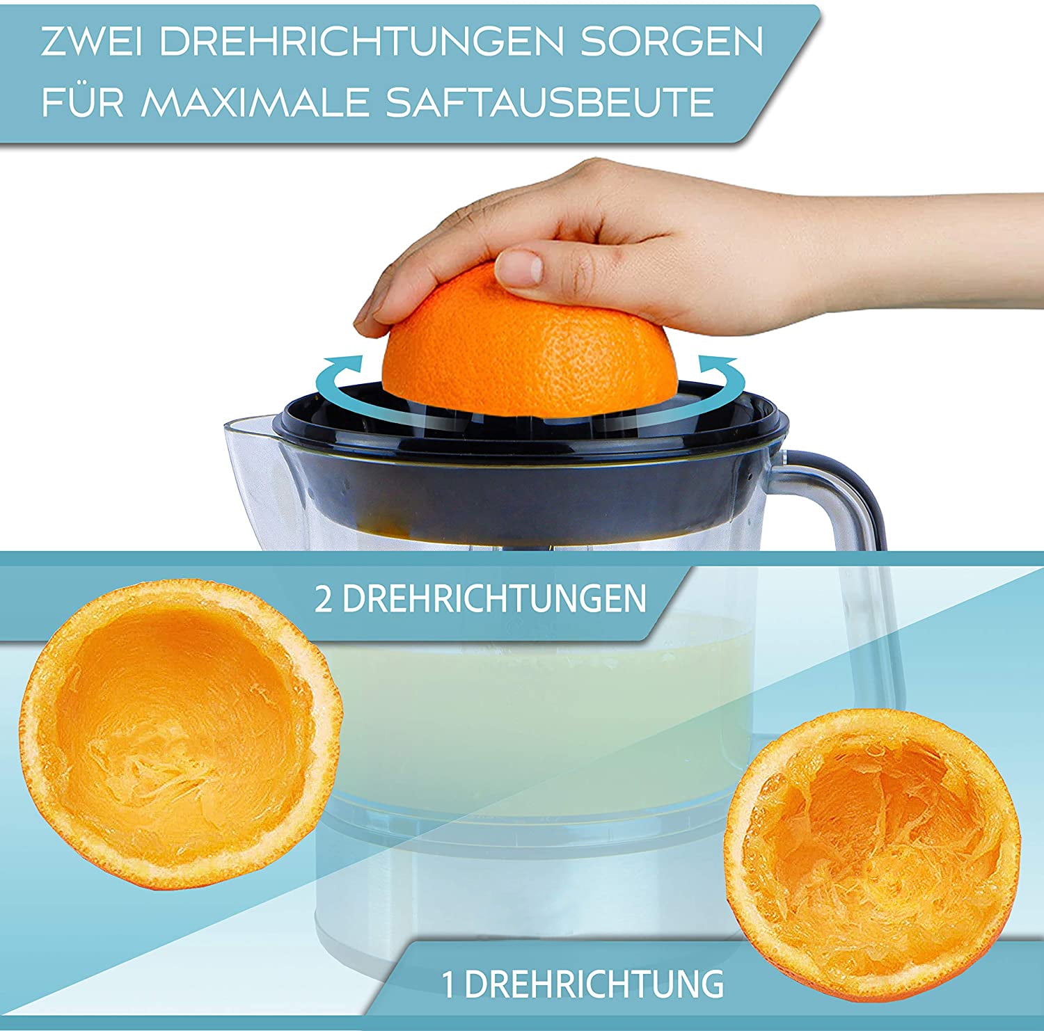 Lemon Squeezer Electrically High Juice Yield - Juicer, Orange Squeezer 2 Directions Of Rotation - Electric Juicer 2 Cones - Oranges Stainless Steel Citrus Squeezer