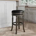 thumbnail image 7 of 30" Bar Stools - Weathered Gray, Black Leather - Set of 4, Industrial Style, 7 of 7