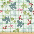 thumbnail image 2 of Ambesonne Vintage Fabric by the Yard Upholstery, Clivia Flowers Leaves Art, 5 Yards, Avocado Green Dark Pink, 2 of 5