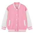 thumbnail image 4 of Byoo Girls Bomber Jacket Colorblock Varsity Sweatshirt Long Sleeve Sports Jacket, 4 of 5