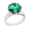 thumbnail image 2 of Sterling Silver with Green Emerald Large Solitaire Ring, 2 of 3