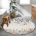 thumbnail image 3 of Round Rug 4Ft Washable Non-Slip, Blue Beige Coastal Circle Area Rugs for Living Room Bedroom, Beach Starfish Summer Eucalyptus Rustic Indoor Floor Mats Carpet Runner for Home Decor Aesthetic, 3 of 8