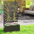 thumbnail image 6 of Outsunny Metal Planter Box with Trellis, Raised Garden Bed with Privacy Screen for Climbing Plants, Leaf Cut-Out Privacy Planter, 6 of 9