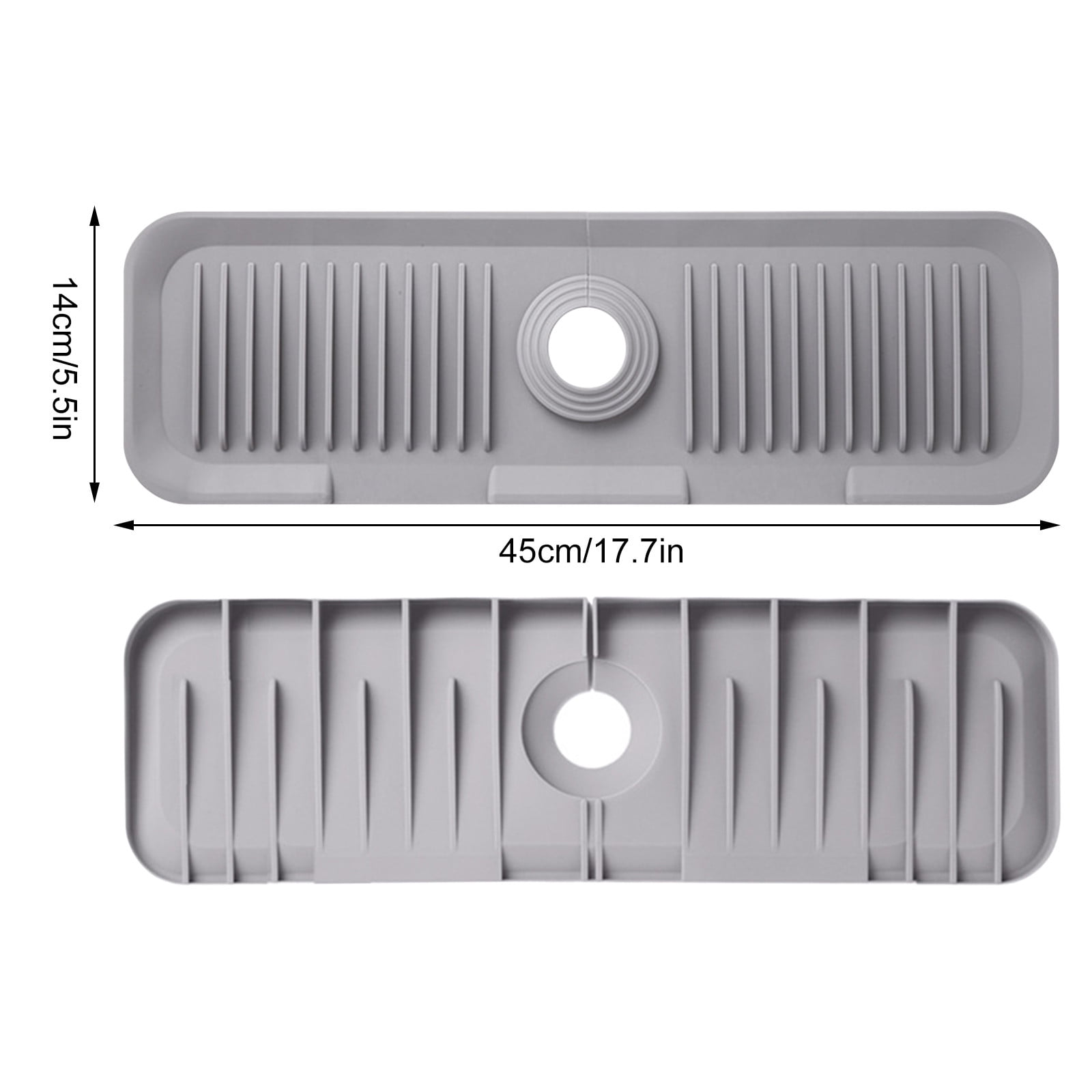 CQCYD Silicone Faucet Mat Guard, Fast Drying Sink Draining Tray, Stone Texture Sink Protector Mat for Kitchen Bathroom, Water Splash Guard, Countertop Organizer, Dish Soap Sponge Holder