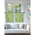 thumbnail image 4 of Sheer Curtains 54 Inch Length 2 Panels Set for Kitchen, Vintage Green Semi Sheer Curtains for Windows, Retro Botanical Abstract Art Voile Window Treatments Rod Pocket Curtain, 4 of 7