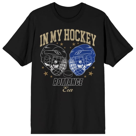 In My Hockey Romance Era Adult Black Crew Neck Short Sleeve T-shirt - XL