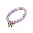 thumbnail image 2 of ELYA Jewelry Women's Bow Charm Light Purple Jade Stone Stretch Bracelet, 2 of 5