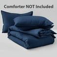 thumbnail image 4 of SORMAG Duvet Cover Set Soft Washed Microfiber Duvet Cover 3 Pieces Queen Navy Blue, 4 of 9