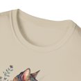 thumbnail image 4 of Floral Cat, Gildan Unisex Softstyle T-Shirt, Moon Cat Graphic Tee, S-3XL, 4 of 5