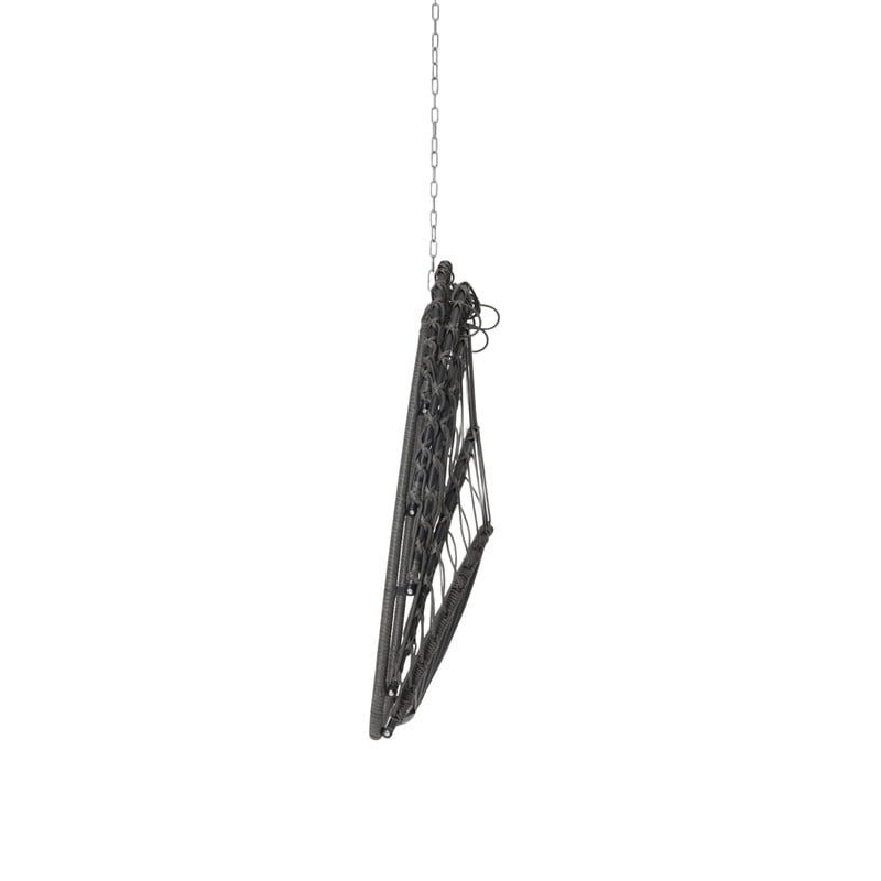Hanging Egg Chair Without Stand, Indoor Outdoor Wicker Rattan Swing Egg Chair with Hanging Chain, Hammock Chair with UV Resistant Cushion