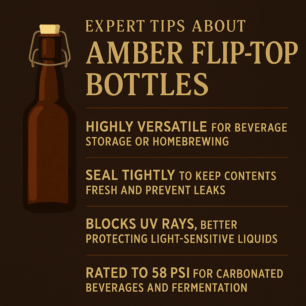 LD Carlson Amber Flip-Top Bottles 16 oz. - 12/Case