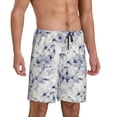 thumbnail image 2 of Balery Indigo Tie Dye Pantalones cortos de pijama de punto de algodón para hombre con cinturilla y bolsillos-3X-Large, 2 of 6