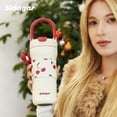 thumbnail image 6 of Sidagar 25 fl oz Stainless Steel Insulated Water Bottle with Handle, Leakproof Straw Lid, Red Cherry, 6 of 7