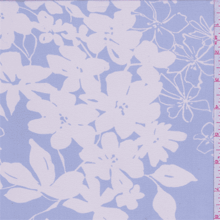 periwinkle soft chiffon ivory yard silk floral fabric sold