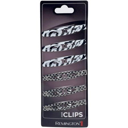 Remington Long Zebra Print Hair Clips, 6 Count