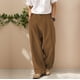 thumbnail image 1 of Ceisia Men's All-Season Solid Linen-Style Double Gift Pleated Trousers Button Zipper Multiple Pockets Elastic Waist for Busin ess Casual Daily Outdoor, 1 of 8