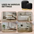 thumbnail image 6 of Round Storage Ottoman Set of 2 Sherpa Storage Ottoman Chair Makeup Vanity Stool Chair Multifunctional for Living Room, Bedroom, Dining Room(Black), 6 of 13