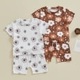 thumbnail image 3 of Douhoow Baby Girl 2Pcs Summer Outfits Short Sleeve Floral T-Shirts + Short Pants Set 0-24 Months Infant Clothes, 3 of 9