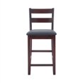 thumbnail image 3 of Linon Triena Wood Soho Ladder Back Faux Leather Seat 25" Counter Stool in Merlot, 3 of 14