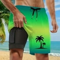thumbnail image 2 of Kcolen Swim Trunks Men 5 Inch Inseam Elastic Waist Drawstring Men's Board Shorts Stretchy Upf Swimwear with Compression Liner Beach Summer Swimwear, 2 of 4