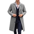 thumbnail image 3 of LONKITO Casual Peacoats for Men Relaxed Fit Long Outerwear Coats with Pockets Fall Winter Clothes, 3 of 7