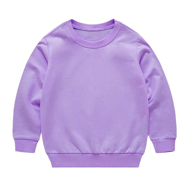 Chandail en Molleton Unisexe en Coton Fin pour Enfants, T-Shirt Léger à Col Rond et Manches Longues pour Tout-Petits
