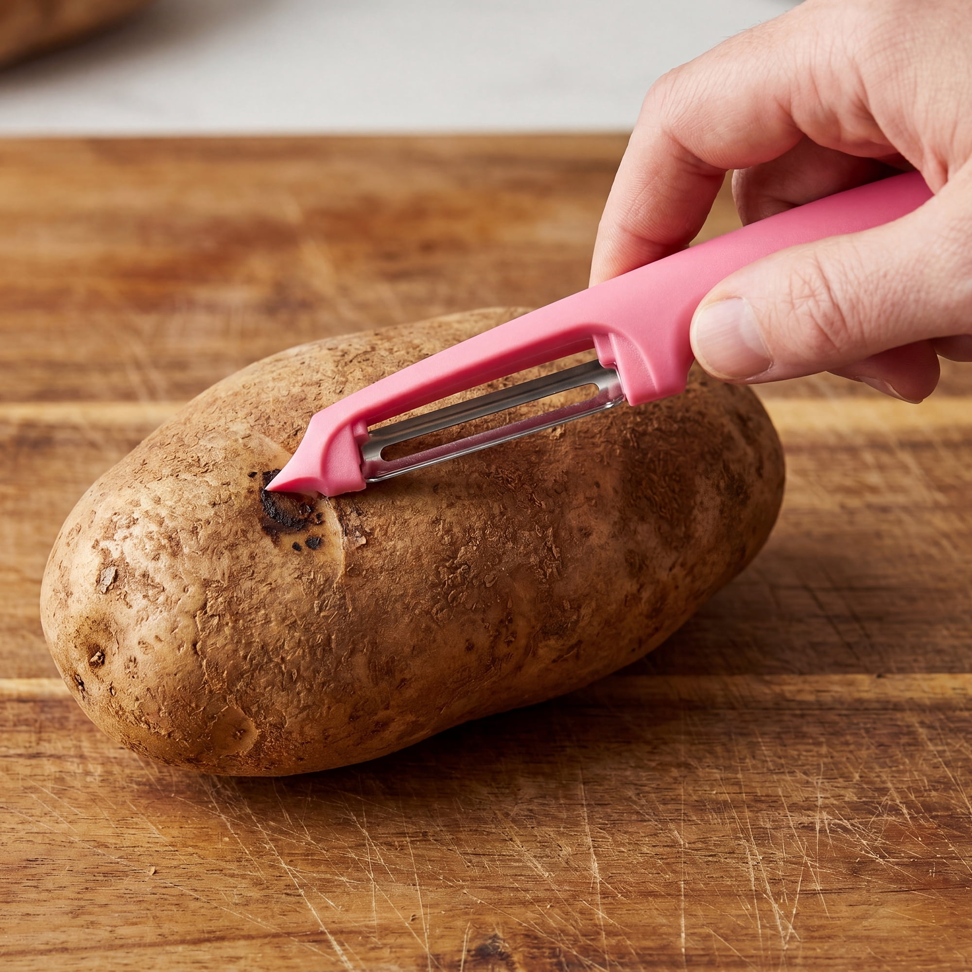 Unique Bargains Plastic Vegetable Peeler with Ergonomic Handle for Peeling Pink 7.3x1 inch