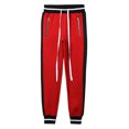 thumbnail image 5 of Ma Croix Mens Jogger Track Pants with Zipper Pockets Two Tone Stripe Casual Stretch Skinny Fit, 5 of 7