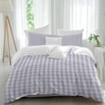 thumbnail image 2 of Purple Bedding 3 Piece Duvet Cover Set California King, Grid Checkered Plaid Gingham Lattice Trellis Soft Microfiber Comforter Cover with Zipper Closure & Pillowcases, FadeResistant Quilt Cover, 2 of 9