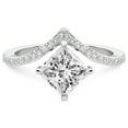 thumbnail image 3 of Princess Shape 4 Carat IGI Certified Lab Grown Diamond Ring | 14K White Gold | Zelda Classic Chevron Diamond Ring | FG-VS1-VS2 Quality Friendly Diamonds, 3 of 5
