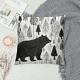 thumbnail image 2 of ONETECH  Woodland Bears Pillow Case Rustic Mountain Grizzly Bear Home Decor Cushion Covers for Couch Bedroom Sofa Living Room Bed Chair Standard Black White, 2 of 5