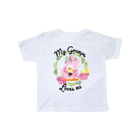 

Inktastic Baby Flamingo My Gramps Loves Me with Flower Wreath Gift Toddler Toddler Girl T-Shirt
