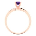 thumbnail image 4 of Solitaire Engagement Ring for Women - 0.5ct Natural Amethyst in 14K Rose Gold Promise Ring, 4 of 5