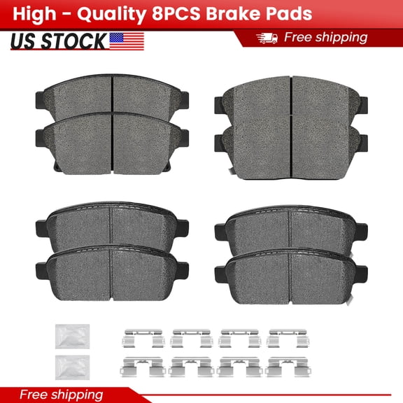 ACB ZONE Front and Rear Ceramic Brake Pads with Hardware for Chevy Cruze Trax Volt Buick Encore Verano (P-1467, P-1468)