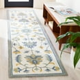 thumbnail image 2 of SAFAVIEH Metro Nicola Leaves Runner Rug, Ivory/Blue, 2'3" x 9', 2 of 6