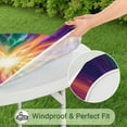 thumbnail image 5 of Colorful Tie Dye Burst Pattern Round Fitted Tablecloth with Elastic Edge,Dining Table Cover Waterproof,Outdoor Round Tablecloth for Camping,Dining,Indoor and Outdoor, 5 of 7