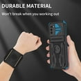 thumbnail image 3 of Covrware Running Wristband Belt-Clip Case for Samsung Galaxy A03S, Detachable Sports Strap, Light Weight Armor Cover with Tempered Glass Screen Protector, Built-in Kickstand, Blue, 3 of 9