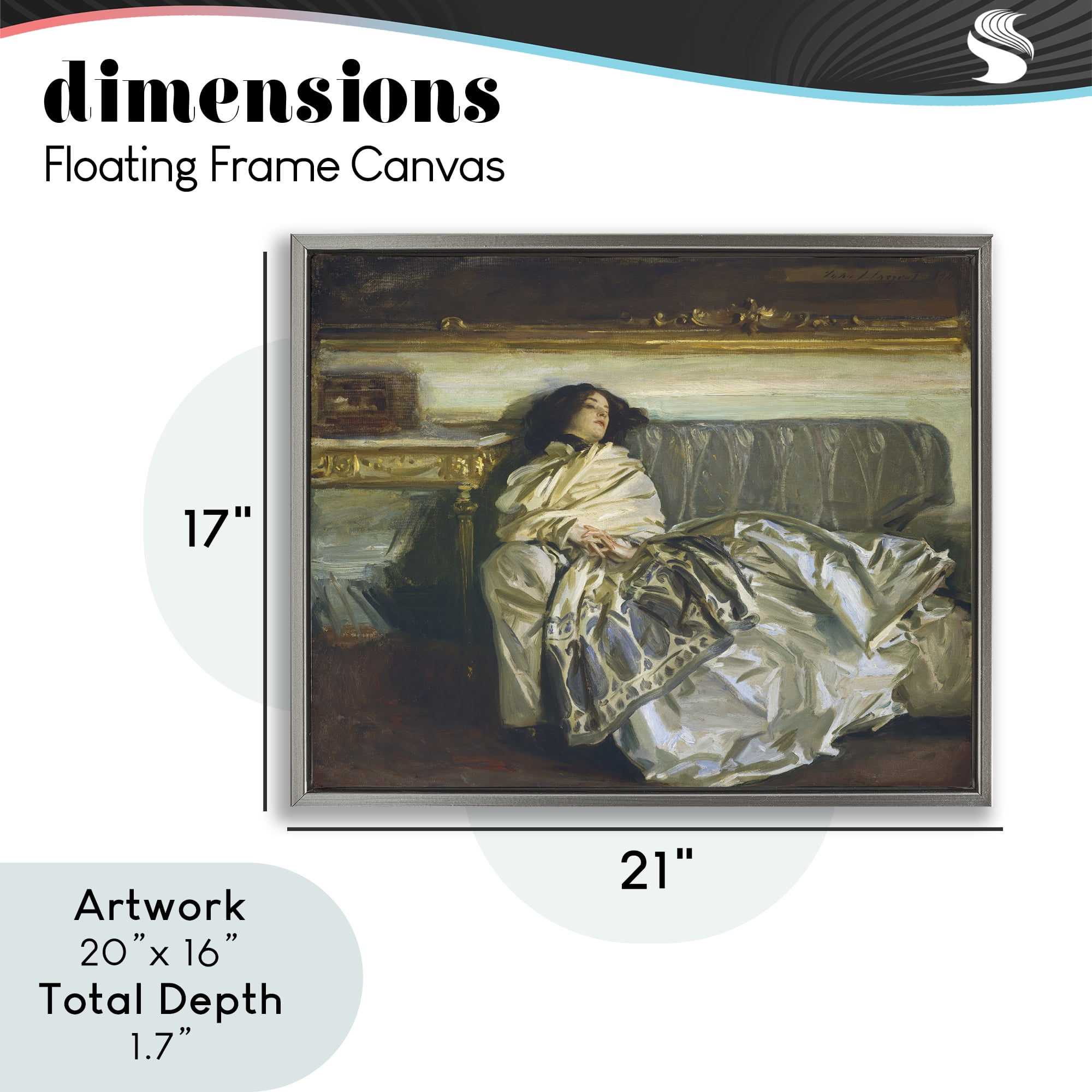 Stupell Industries Restful Woman Classic Gray Framed Floater Canvas Wall Art, design by Lil' Rue