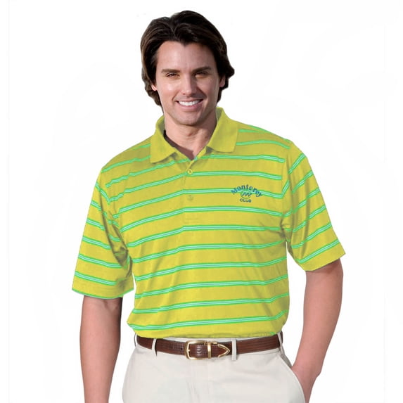 Monterey Club Men's Preston Stripe Texture Golf Polo Shirt #1615