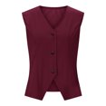 thumbnail image 5 of Wlynlyn Vest Tops for Women V-Neck Sleeveless Button down Summer Vest Solid Color Business Casual Fitted Waistcoat(Wine,Large), 5 of 7