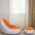thumbnail image 3 of Inflatable Lounge With Footstool Blow Up Couch Inflatable Lounge With Foot Stool PVC Flocking Water Proof Folding Blow Up Couch Inflatable Sofa Chair For Home Camping Orange, 3 of 6