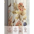 thumbnail image 6 of Vintage Floral Sheer Curtains 84 Inch Length 2 Panels Set Window Treatments, Elegant Pastoral Botanical Retro Art Rod Pocket Semi Curtains for Living Room/Bedroom/Kitchen Décor, 104"W x 84"L, 6 of 7