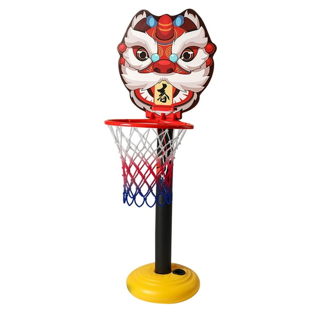 Adjustable Standing Basketball Hoop Set for Indoor Outdoor Play, Includes Base, Net, Poles, Ball, Pump, And Needle, Sports Toy for Kids Shooting Practice