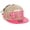 Khaki/Hot Pnk, variant on New York Faux Leather Flat Bill Snap Back Hat Cap