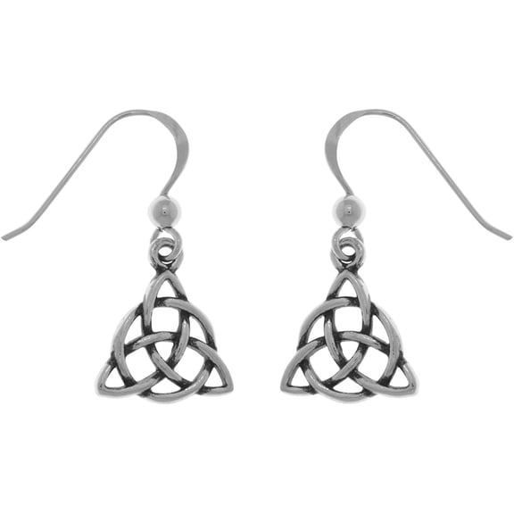 Jewelry Trends Sterling Silver Celtic Triquetra Circle of Life Dangle Earrings