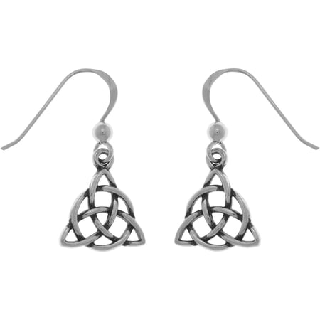 Jewelry Trends Sterling Silver Celtic Triquetra Circle of Life Dangle Earrings