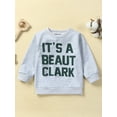 thumbnail image 2 of Kids Toddler Baby Girl Fall Clothes It's a Beaut Clark Letters Print Pullover Sweatshirt Winter Warm Sweater Tops, 2 of 8