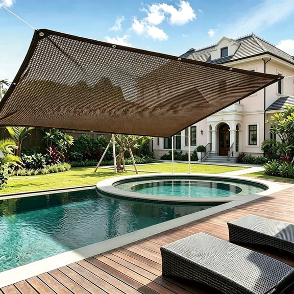 Ikerall 6.5x13 FT Sun Shade Cloth 90% UV Block, Heavy Duty Shade Net for Patio Covers for Shade and Rain, Outdoor Pool Shade Canopy, Garden Greenhouse Awning with Reinforced Edges & Triangle Grommets