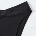 thumbnail image 4 of Hduncf Women's Twist Bikini Bottom Moderate High Cut Swimsuit Bottom Cross V Cut Ruched Ruffles Bathing Suit Bottoms Black S, 4 of 9