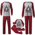 thumbnail image 6 of QIUOMBBP 2 Piece Christmas Family Matching Pajamas Sets Cute Xmas Graphic Long Sleeve Shirts Plaid Sleep Bottoms Holiday Outfits Gray, 6 of 6